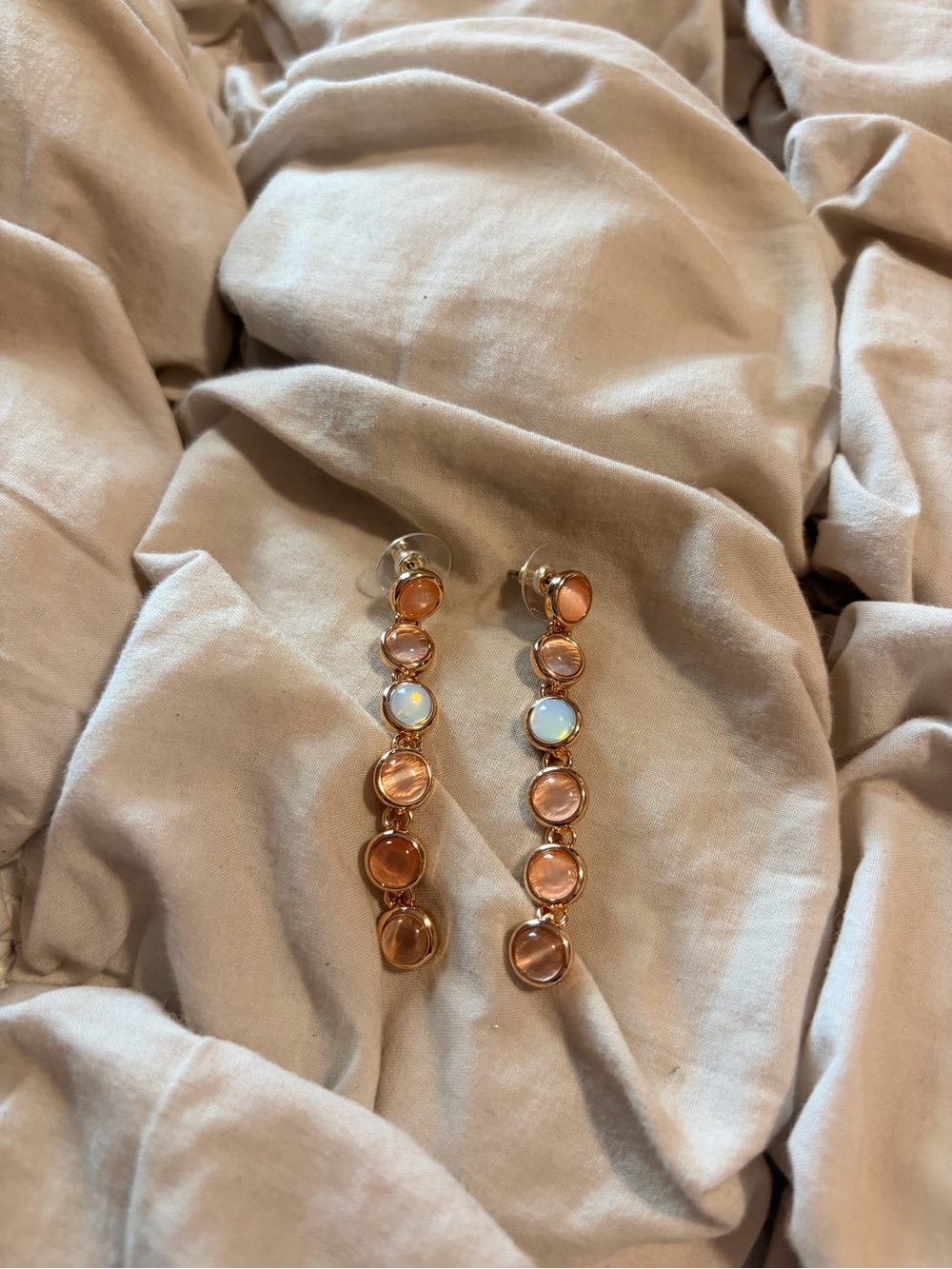 Free People Gold and Peach Drop Earrings